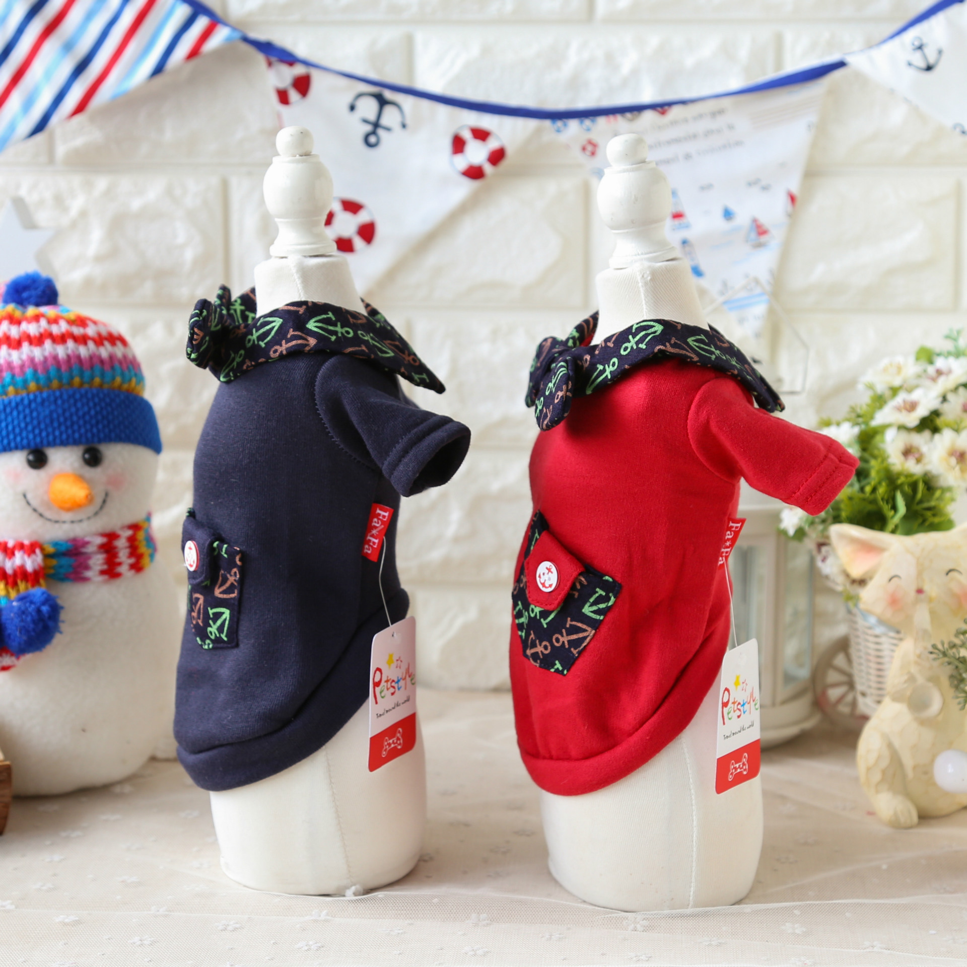 Anchor Pocket Scarf Dog Pet Two-legged Clothes - Image 2