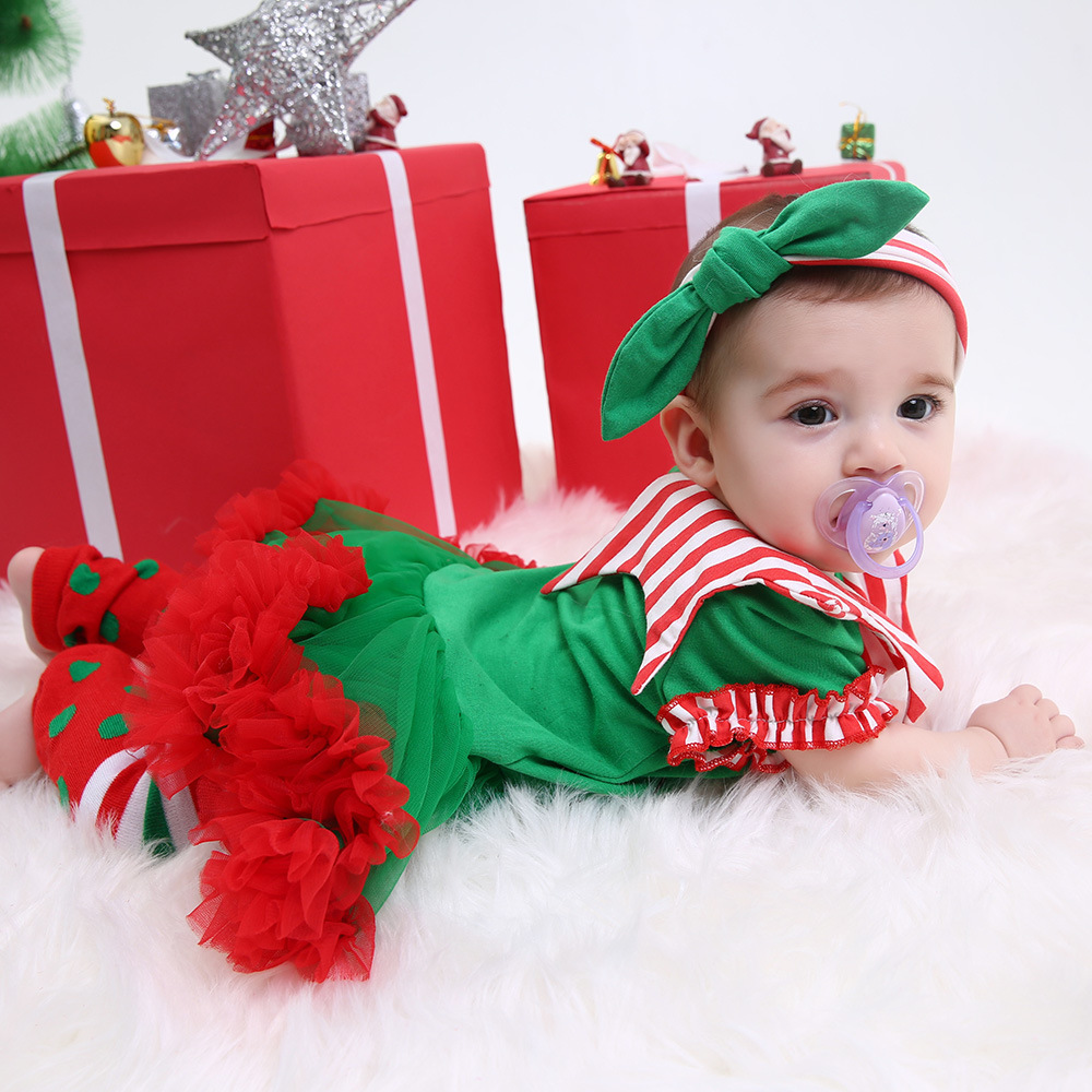 Christmas Striped Romper Baby Suit - Image 6
