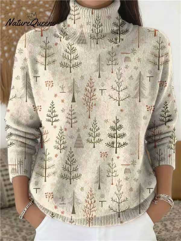 Christmas Abstract Print Casual Cape Jacket - Image 2