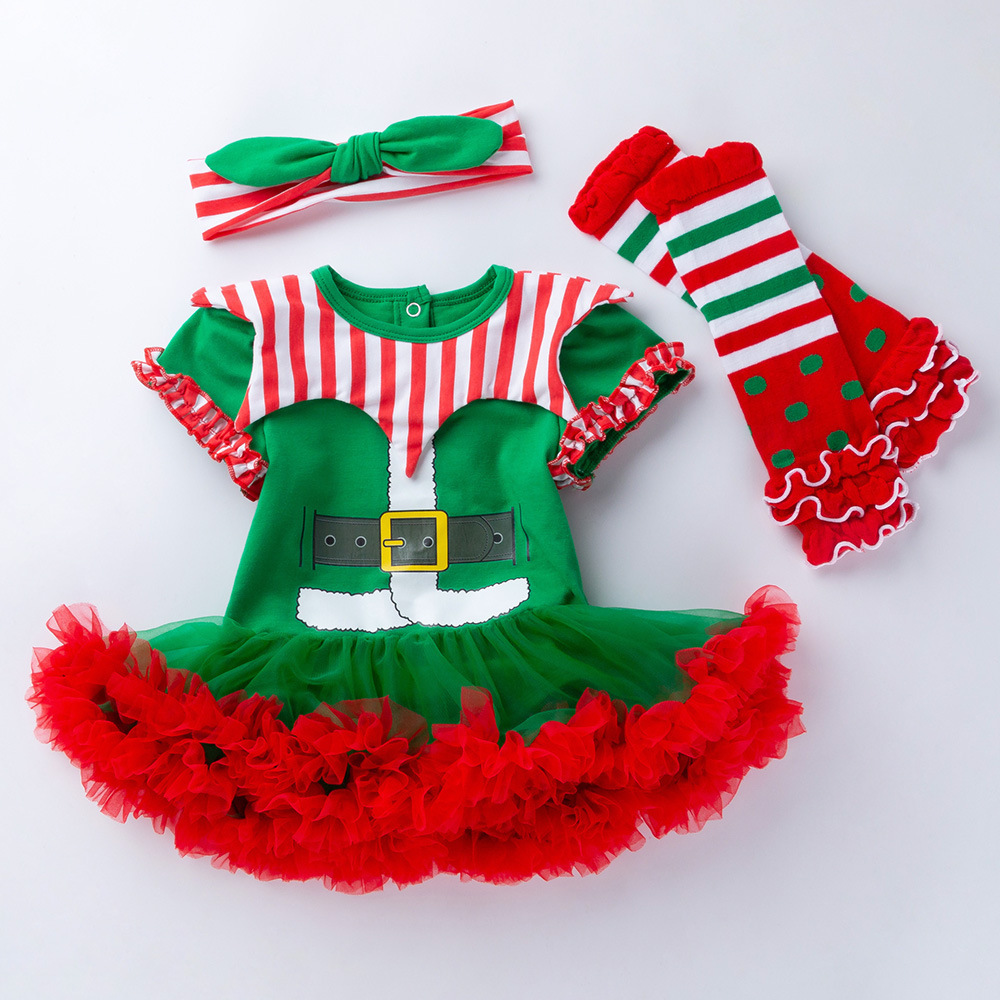 Christmas Striped Romper Baby Suit - Image 5