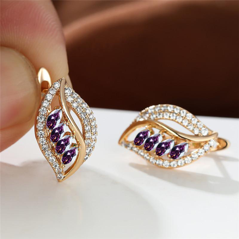 Ins Leaf-shaped Rhinestones Earrings Fashion Unique Zircon-encrusted Stud Earrings Women's Jewelry - Image 6